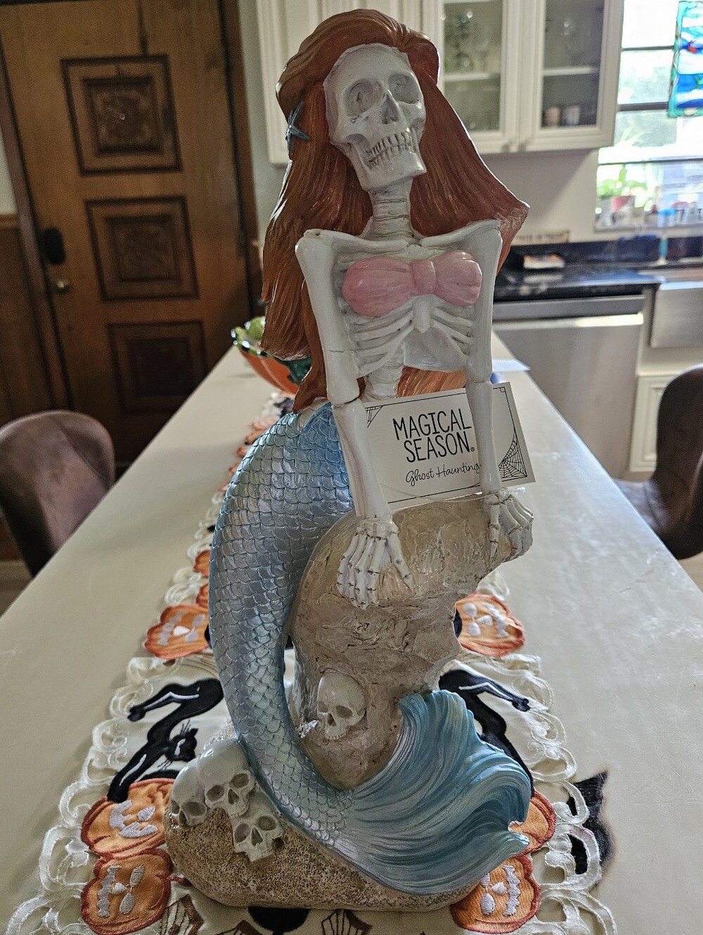 Magical Season 16" Skeleton Mermaid Halloween Statue Decor New With Tags Gothic